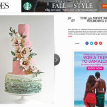 PINK AND SAGE - wedding cake is one of Brides 50 Most Beautiful PINK AND SAGE - wedding cake Brides 50 Most Beautiful Cakes